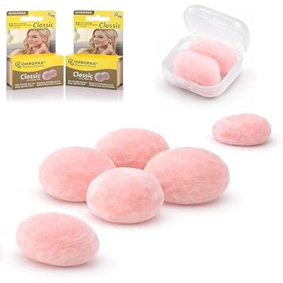 Ohropax Reusable WaxCotton Ear Plugs 24 Plugs Total1 Clear Carrying Case - Ear Plugs for Sleeping Noise Cancelling, Swimming, Shooting Ear Protection, and a snoring Solution.