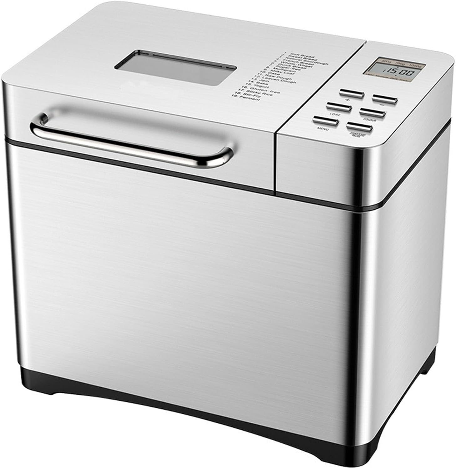 Bread Maker, 17 in 1 Fully Automatic Bread Maker Machine & Fruit Nut Dispenser, 2.2LB Stainless Steel Bread Maker, 15 Hour Timer & 1 Hour Warm, Sourdough, Gluten Free, Dough Maker