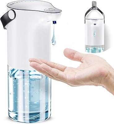 Touchless Rechargeable Soap Dispenser - Automatic, Dual Action Hand Sanitizer Dispenser for Kitchen Sink, Bathroom and Shower, Black, 12-16 oz 354-473 ml, Home & Kitchen