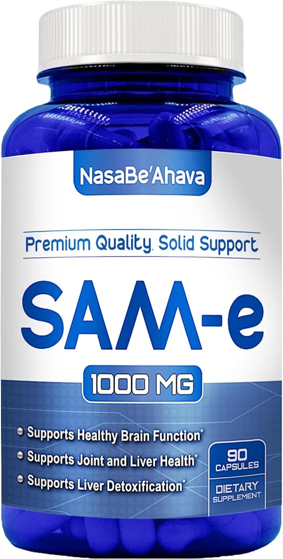 Extra Strength SAM-e Supplement | Same S-Adenosyl-L-Methionine 1000mg per Serving for Bone and Mood Support Supplement | Made in the USA Non-GMO and Gluten Free (45 Day Supply) (Single)
