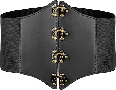 BlackButterfly Pirate Cosplay Elastic Halloween Waist Rivets Waspie Corset Belt
